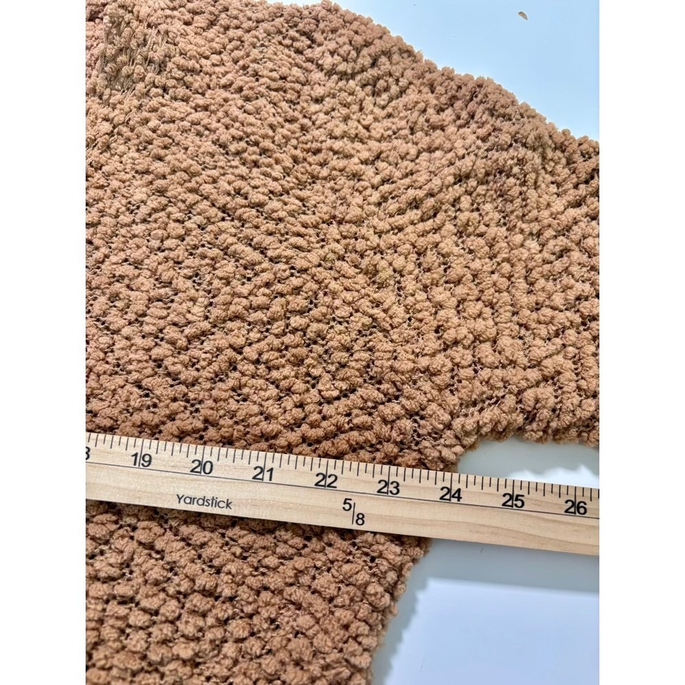 Zenana Popcorn Knit Cardigan Button Front Pocket Camel Brown XL Teddy Oversized - Picture 6 of 14